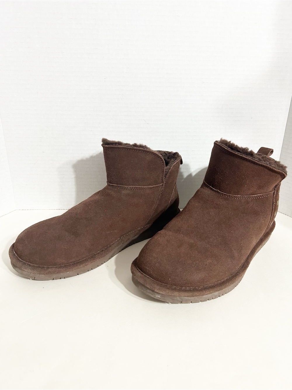 Bearpaw Annabelle Ankle Chocolate Brown SuedeLeather Boots Polyester Wool Lining